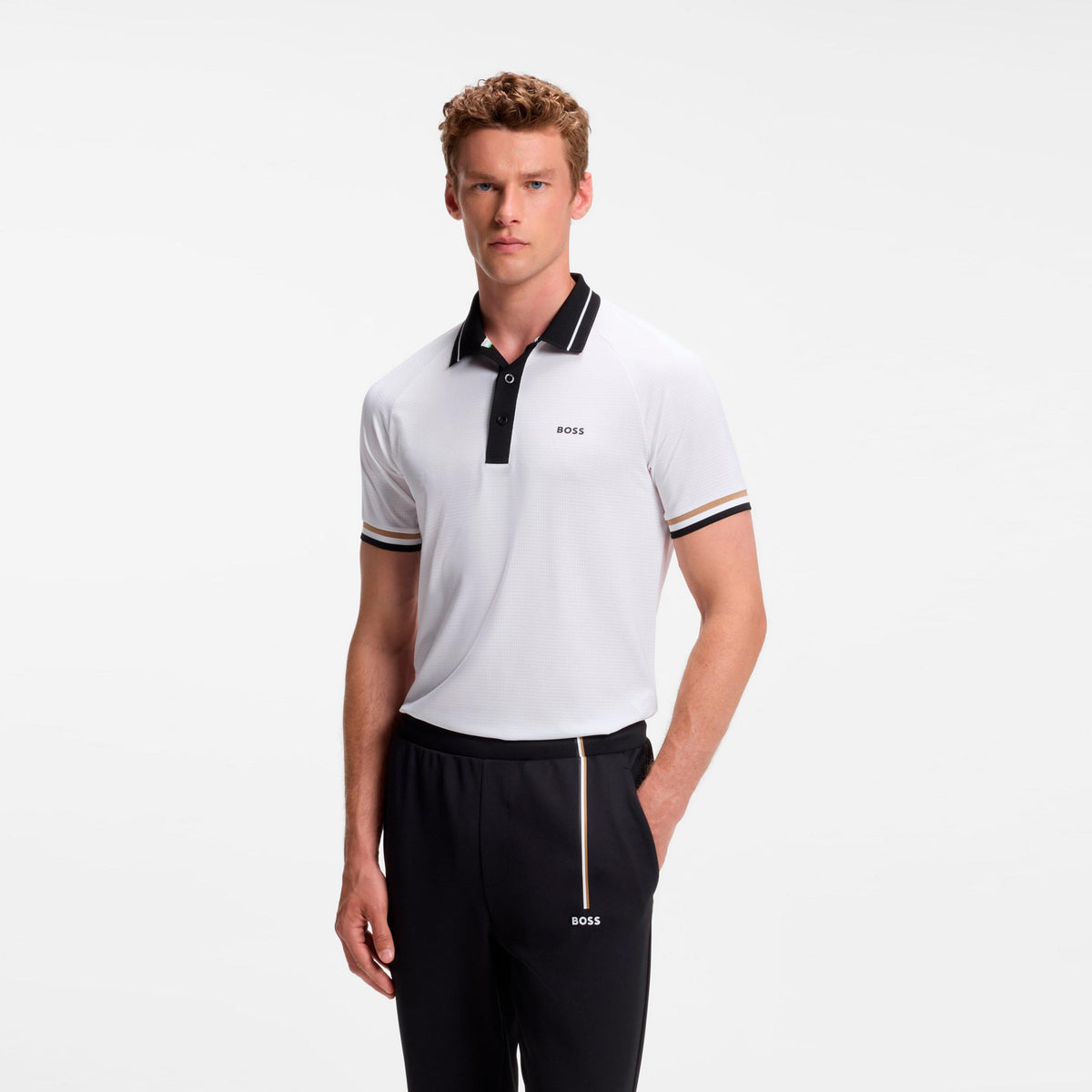 BOSS Court Polo Heren - wit