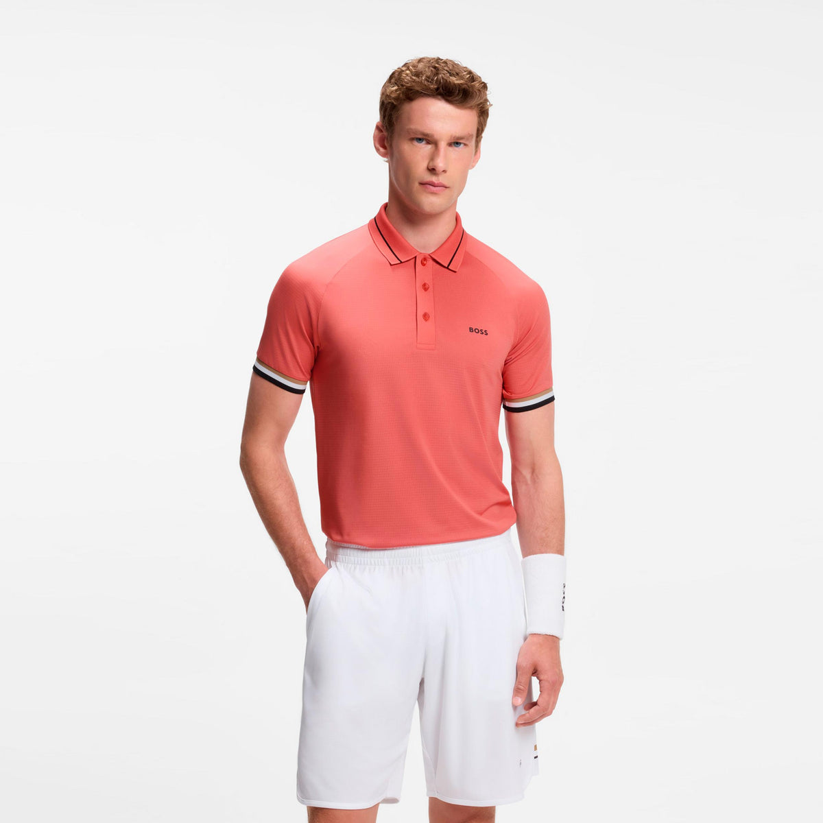 BOSS Court Polo Heren - koraal