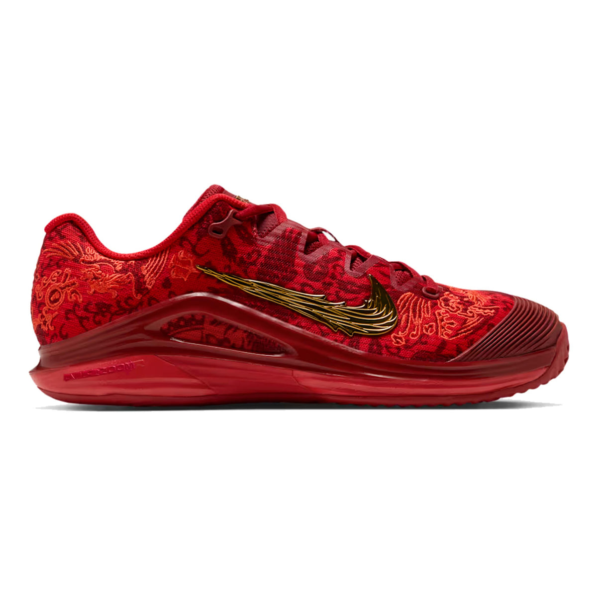 Nike Qinwen Zheng Zoom Vapor 12 Chaussure terre battue Femmes-rouge, or