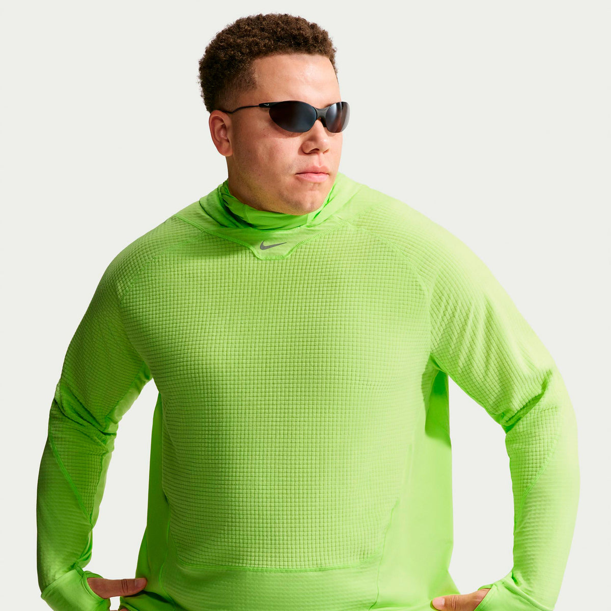 Nike Stride Therma-Fit  Hardloopshirt Heren - citroengeel, zilver