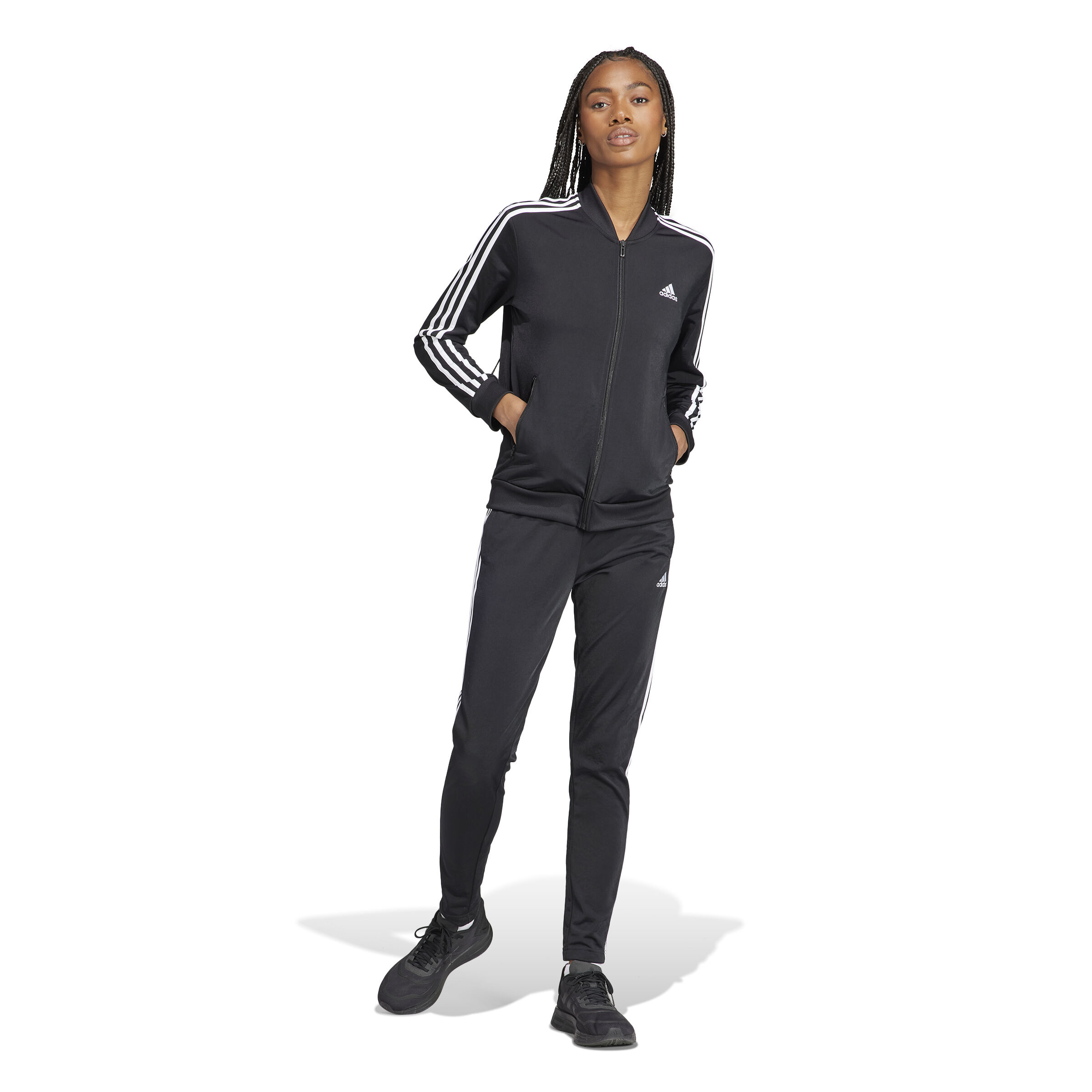 Buy adidas 3 Stripes Trainingspak Dames Zwart Wit online Tennis Point BE