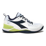 Diadora Tennisschoenen Diadora Blushield Torneo 2 Allcourt Schoen Heren-Wit,Limoen