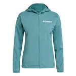 adidas Kleding adidas Terrex XPR Wind Fleece Hardloopjas Dames-Donkergroen