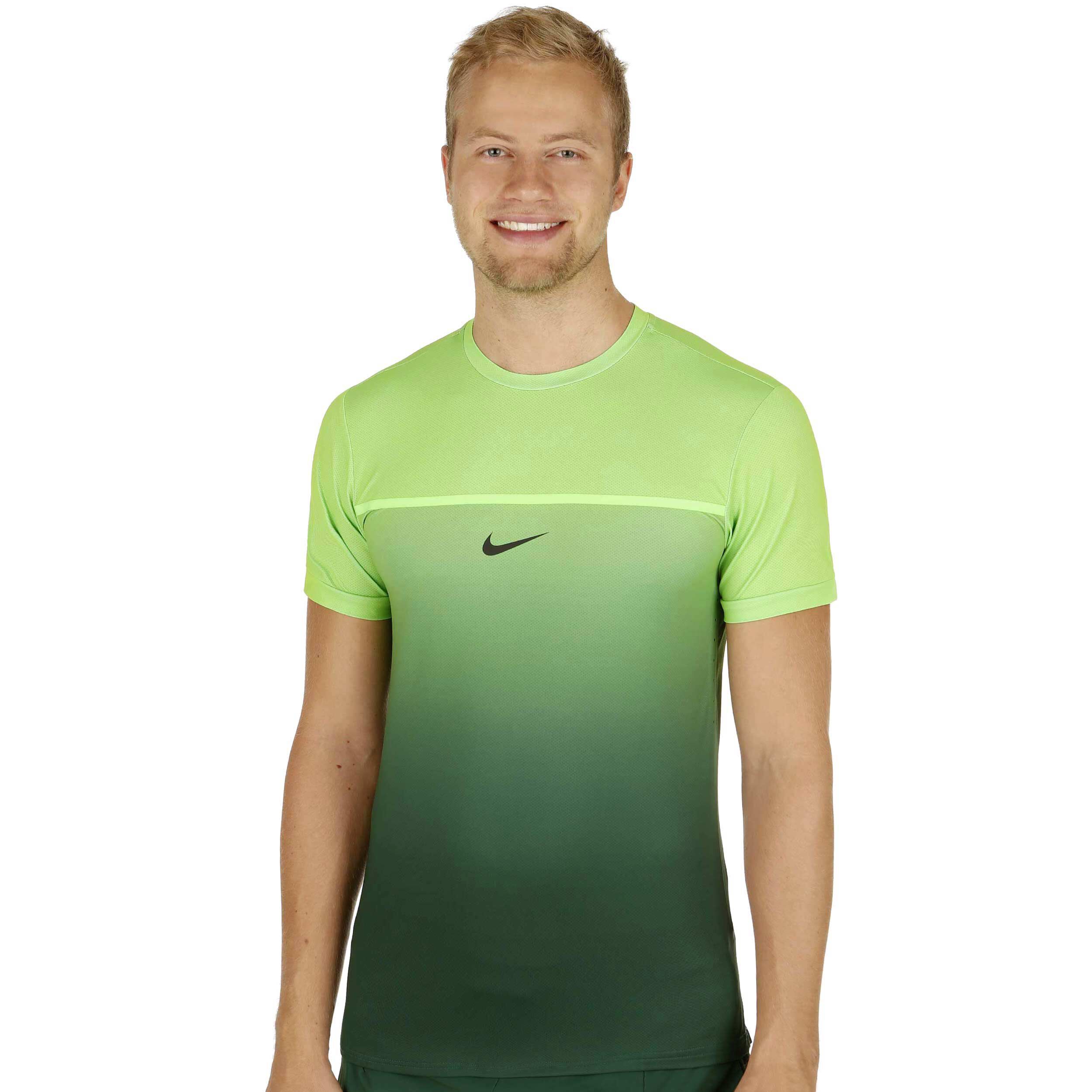 Buy Nike Rafael Nadal Challenger Crew T shirt Heren Groen Zwart online Tennis Point BE