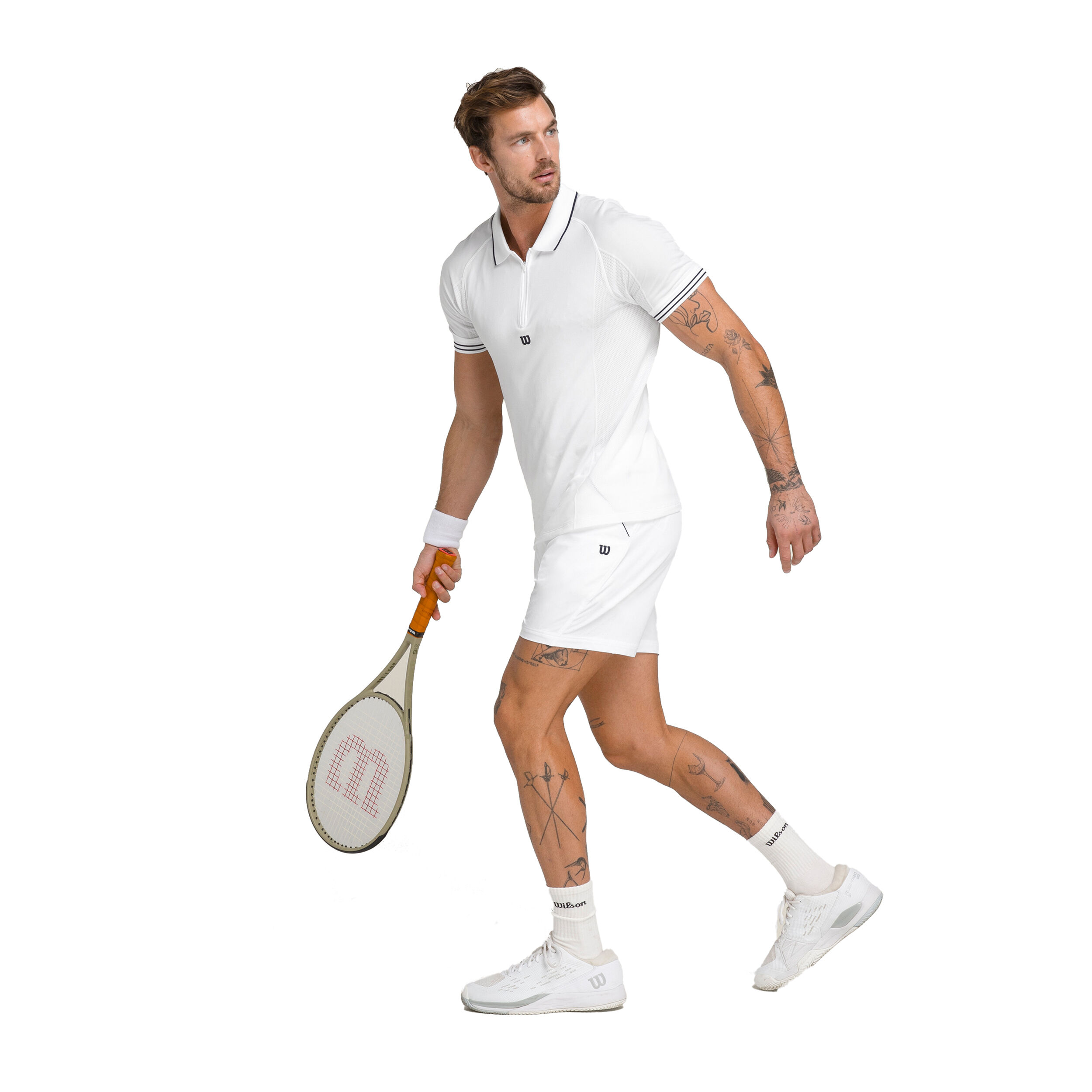 Buy Wilson Players Seamless Polo Heren Wit online Tennis Point BE