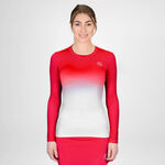 BIDI BADU Kleding BIDI BADU Crew Gradiant Longsleeve Dames-Rood,Wit