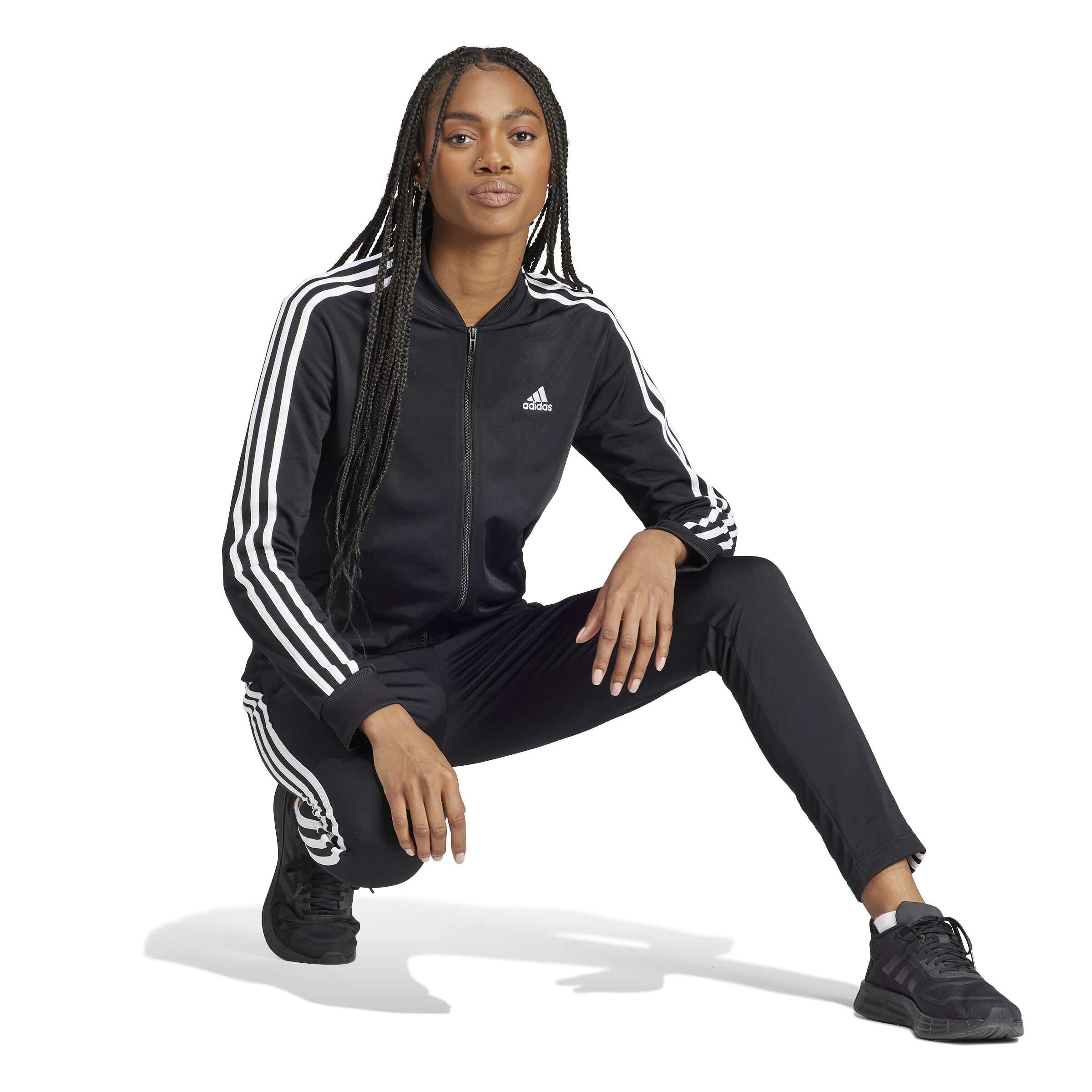 Buy adidas 3 Stripes Trainingspak Dames Zwart Wit online Tennis Point BE