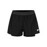 Teamline 2in1 Short Voor Tennisballen Dames-Zwart