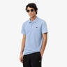 Ribbed Collar Polo Heren - blaugrau, wit