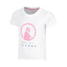 Baseline Logo T-shirt Meisjes-wit, neonroze