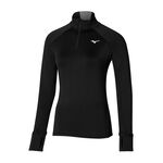 Mizuno Hardloopshirt Mizuno Warmalite Half-Zip Topje Hardlopen Dames-Zwart,Zwart
