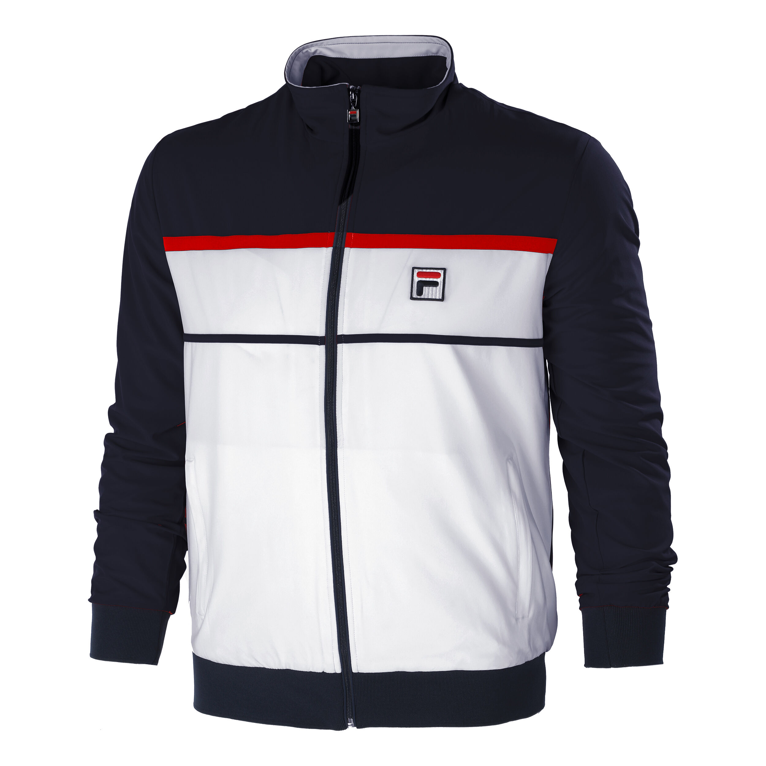 Max Trainingsjack Heren Wit Donkerblauw