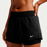 Nike Shorts Nike Dri-Fit One Mid Rise 2in1 3in Sport-bh Dames-zwart, wit