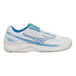 Mizuno Tennisschoenen Mizuno Break Shot Tennisschoen Tapijt Dames-Wit,Lichtblauw