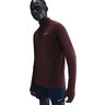 Stride Half-Zip Longsleeve Hardloopshirt Heren-donkerrood, zilver