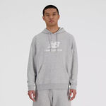 New Balance Kleding New Balance French Terry Logo Hoodie Sweater Met Capuchon Heren-Grijs