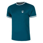 Quiet Please Tenniskleding Quiet Please Create Break Ringer T-shirt Heren-Petrolblauw,Wit