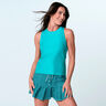 Linen  Nouveau High Neck Action Tanktop Dames-turkoois