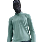 Nike Kleding Nike Pacer Half-Zip Longsleeve Hardloopshirt Heren-turkoois, zilver