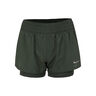 Dri-Fit One Mid Rise 2in1 3in Shorts Dames - groen, zilver