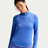 Swift Half-Zip Longsleeve Hardloopshirt Dames-blauw, zilver