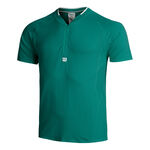 Wilson Kleding Wilson Players Seamless Zip Henley 2.0 T-shirt Heren-Groen