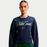 Court Fleece Crew Sweatshirt Dames-donkerblauw, cr&egrave;me