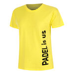 Padel-Point Kleding Padel-Point Padel Is Us T-shirt Dames-Geel,Zwart