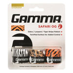Gamma Overgrips Gamma  Safari  zebra, leopard, tiger Verpakking 3 stuks - wit
