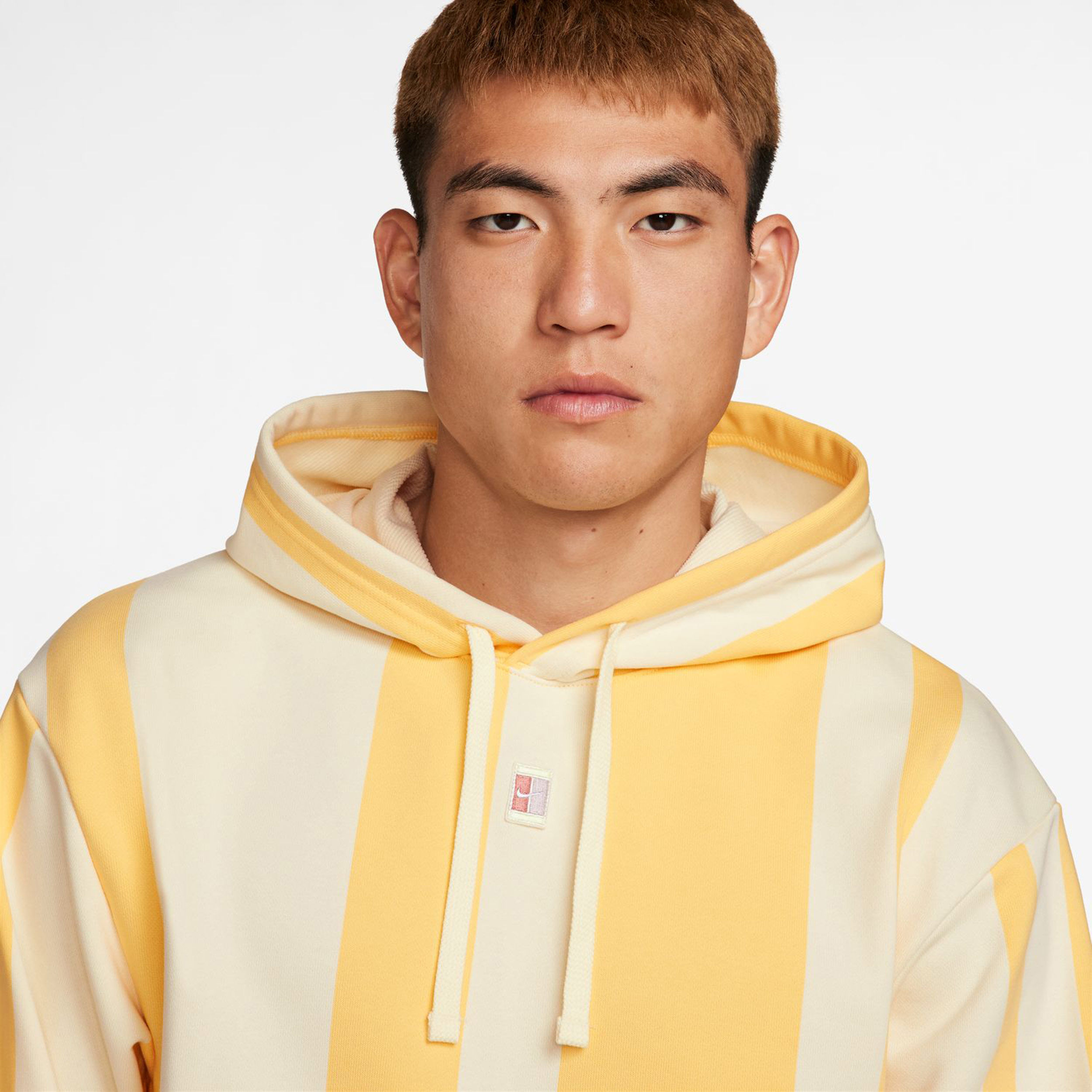 Buy Nike Court Dri Fit Heritage Fleece Sweater Met Capuchon Heren Goudgeel Creme online Tennis Point BE