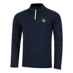 Quiet Please Kleding Quiet Please Wild Big Serve 1/4 Zip Longsleeve Heren-Donkerblauw,Neongroen