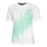 Performance T-shirt Dames-Wit,Turkoois