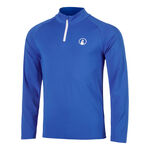 Quiet Please Tenniskleding Quiet Please Big Serve 1/4 Zip Longsleeve Heren - blauw, wit