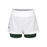 Shorts Dames - wit, donkergroen