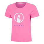 Quiet Please Tenniskleding Quiet Please Trainings T-shirt Dames - pink, wit
