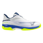 Mizuno Tennisschoenen Mizuno Wave Exceed Court Gravelschoen Heren - wit, blauw