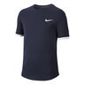 Court Dry T-shirt Jongens - donkerblauw, wit