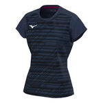 Mizuno Tenniskleding Mizuno Chiba T-shirt Dames-Donkerblauw