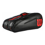 Wilson Tennistassen Wilson Elite Rackettas 15 Stuks Special Edition-Zwart,Rood