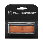 Wilson Basisgrips Wilson RF Leather Replacement Grip Verpakking 1 Stuk-Bruin