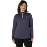 ASICS Kleding ASICS Core Winter 1/2 Zip Hardloopshirt Dames-Blaugrau