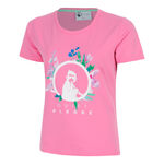 Quiet Please T-shirt Quiet Please Joy Flower Logo T-shirt Dames-pink, wit