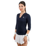 BIDI BADU Tenniskleding BIDI BADU Crew 2.0 V-Neck Longsleeve Dames-donkerblauw
