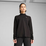Puma Kleding Puma Velocity Cloudspun 1/4 Zip Hardloopshirt Dames-Zwart