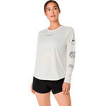 ASICS Hardloopshirt ASICS Fujitrail Logo Hardloopshirt Dames-beige