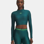 Under Armour Longsleeve Under Armour HeatGear Crop Mock Longsleeve Dames-groen, groen