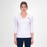 Crew V-Neck Longsleeve Dames-Wit