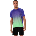 ASICS Hardloopshirt ASICS Road Fade Hardloopshirt Heren-blauw, groen
