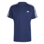 adidas Kleding adidas Training Essential Base 3 Stripes T-shirt Heren-Donkerblauw,Wit
