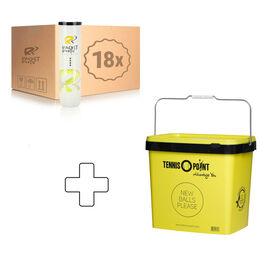 Training Tennisball 18x 4er plus Balleimer eckig